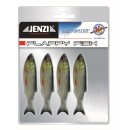 JENZI Realistic Flappy Fish Standup 9cm 7g Grau/Rot/Gelb...