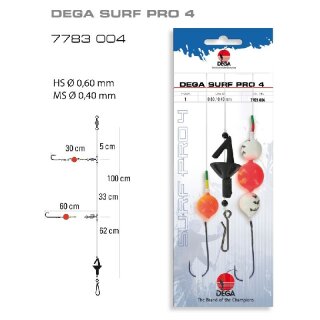 DEGA Brandungsvorfach Surf Pro 4 Gr.1 100cm 0,6mm 0,4mm