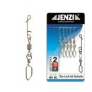 JENZI No Knot-Verbinder mit Duo-Lock Karabiner-Wirbel Fein Gr.2 15kg 5Stk.