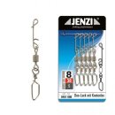 JENZI No Knot-Verbinder mit Duo-Lock Karabiner-Wirbel X-Strong Gr.8 38kg 5Stk.