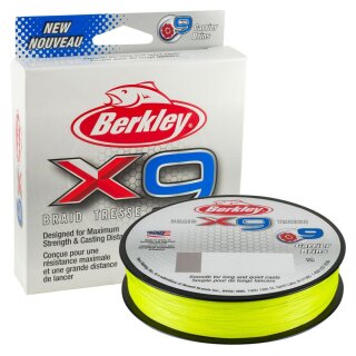 BERKLEY X9 Braid 0,12mm 4,5kg 150m Flame Green