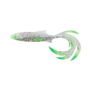 BALZER Shirasu Reptile Shad UV Booster 19cm 26g Salt N Pepper Grün 5Stk.