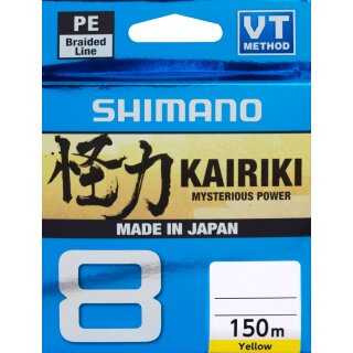 SHIMANO Kairiki 8 0,19mm 12kg 150m Yellow