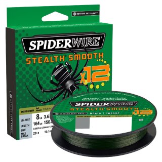 SPIDERWIRE Stealth Smooth 12 Braid 0,13mm 8,6kg 150m Moss Green