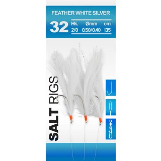 SPRO Salt Rig 32 Feather Gr.2/0 135cm 0,5mm 0,4mm White Silver