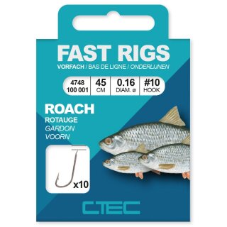 C-TEC Fast Rigs Roach Gr.16 45cm 0,10mm 10Stk.
