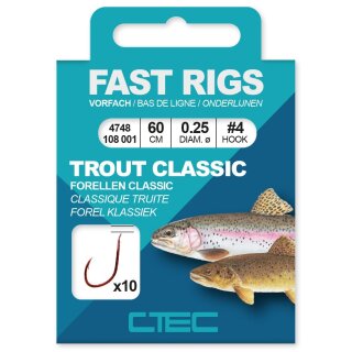 C-TEC Fast Rigs Trout Classic Gr.8 60cm 0,20mm 10Stk.
