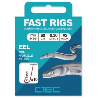 C-TEC Fast Rigs Eel Classic Gr.2 60cm 0,30mm 10Stk.