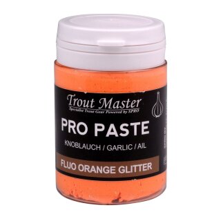 TROUTMASTER Pro Paste Garlic 60g Fluo Orange Glitter