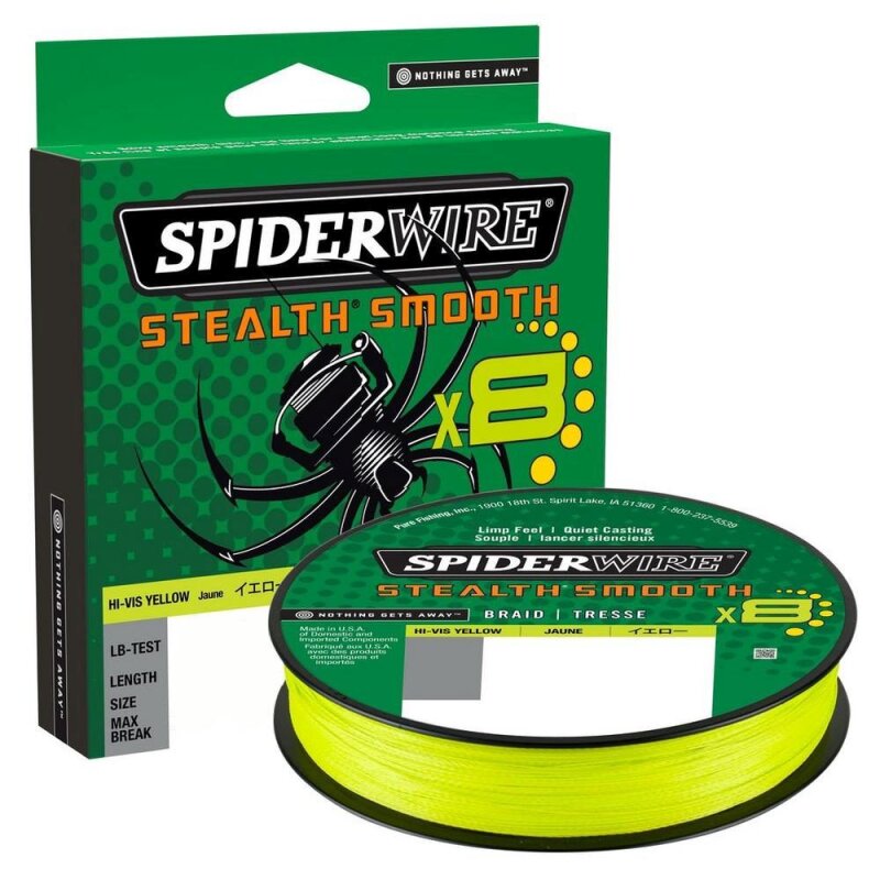 SPIDERWIRE Stealth Smooth 8 0,33mm 38,1kg 150m His-Vis Yellow