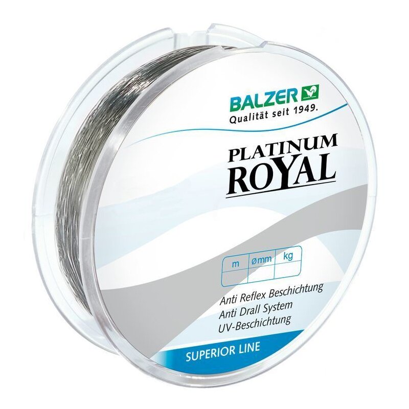 0,04€/m 300m High Tech Monofile Anti Drall Schnur Balzer Platinum Royal 150m 