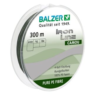 BALZER Iron Line 4 Camou 0,1mm 7,5kg 300m Dunkelgrün