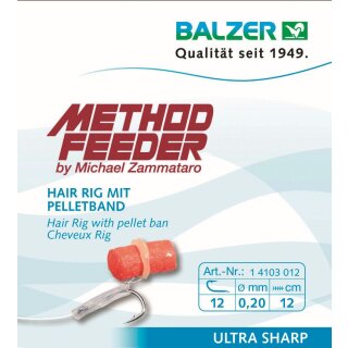BALZER Feedermaster Hair Rig für Pellets Gr.14 12cm 0,18mm 5Stk.