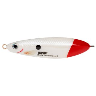 RAPALA Rattlin Minnow Spoon 8cm 16g Pearl White Red Tail