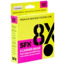 SUFIX SFX 8X Carrier Braid 24mm 2kg 135m Hot Yellow