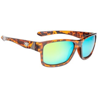 STRIKE KING SK Pro Sunglasses Shiny Tortoiseshell Frame Green Mirror Amber Base Lens
