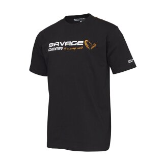 SAVAGE GEAR Signature Logo T-Shirt L Black Ink