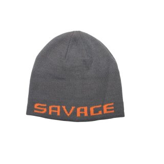 SAVAGE GEAR Logo Beanie OneSize Rock Grey/Orange
