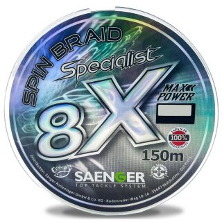 SÄNGER 8 X Specialist Spin Braid 0,18mm 15,9kg 150m Black/Smoke