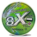 S&Auml;NGER 8 X Specialist Spin Braid 0,14mm 11,8kg 150m Chartreuse/Fluo Green
