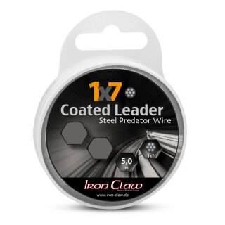 IRON CLAW 1x7 Coated Leader 0,3mm 6kg 5m Schwarz