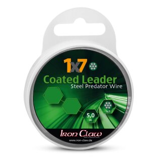 IRON CLAW 1x7 Coated Leader 0,42mm 15kg 5m Green