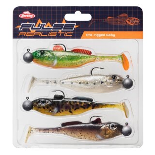 BERKLEY Pulse Realistic Pre-Rigged Goby 7cm 7g Mix Colours 4Stk.