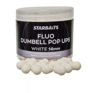 STARBAITS Fluo Dumbell Pop Ups 14mm White 70g