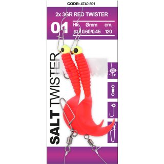 SPRO Salt Twister 01 Gr.1 3g 120cm 0,45mm 0,6mm Rot