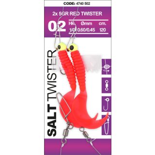 SPRO Salt Twister 02 Gr.1/0 5g 120cm 0,45mm 0,6mm Rot