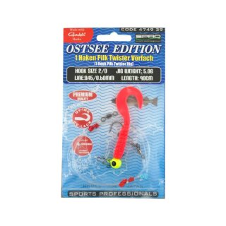 SPRO Ostsee 1 Hook Pilk Twister Rig 5g Gr.2/0 90cm 0,45mm 0,6mm Japan Rot