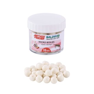 BALZER Method Feeder Micro Boilies 10mm 60g Knoblauch-Shrimp Weiß