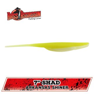 BASS ASSASSIN 7" Shad 17,8cm Arkansas Shiner 4Stk.