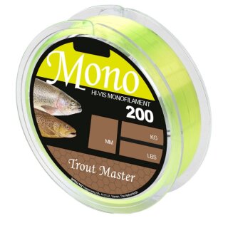 TROUTMASTER Hi-Vis Mono 0,2mm 4,2kg 200m Chartreuse