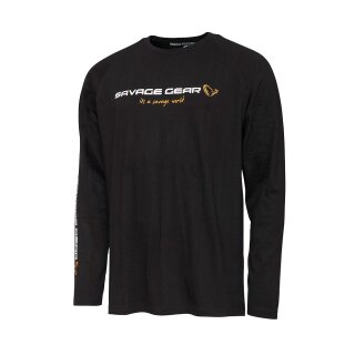 SAVAGE GEAR Signature Logo Long Sleeve T-Shirt Black Caviar