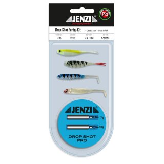 JENZI Drop Shot Fertig-Kit 4 Lure Ready To Fish 5cm 7g 10g