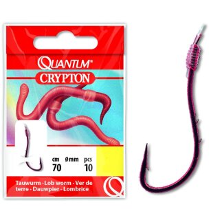 QUANTUM Crypton Dewworm size 8 70cm 0,22mm red 10pcs.