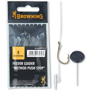 BROWNING Feeder Leader Method Push Stop Gr.14 10cm 0,18mm 2,7kg Bronze 6Stk.