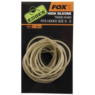 FOX Edges Hook Silicone Size 6+ - Trans Khaki x 1.5m