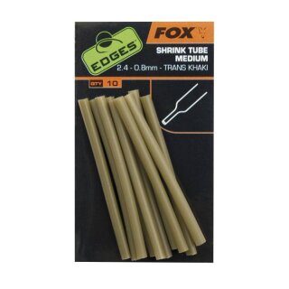 FOX Edges Shrink Tube Medium 2,4-0,8mm Trans Khaki 10Stk.