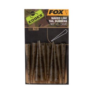 FOX Edges Naked Line Tail Rubbers Trans Khaki 10Stk.