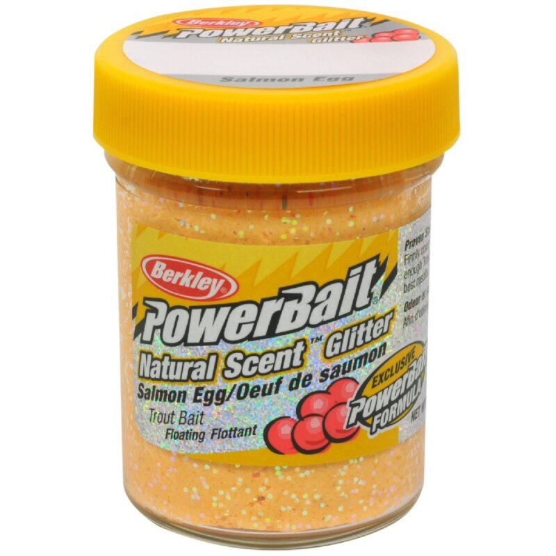 BERKLEY Powerbait Natural Glitter Trout Bait 50g Salmon Peach
