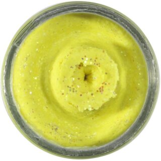 BERKLEY Powerbait Natural Glitter Trout Bait Garlic 50g Sonnenschein Gelb
