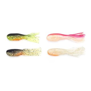 Green Chartreuse/Orange Belly + White/Peach Belly + Smoke Back Clear/Pink Belly + Smoke Gold/Orange Belly